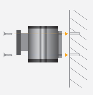 Detail screwable wall mounting